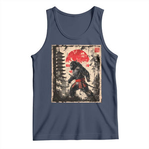 Samurai Bigfoot Tank Top Japanese Vintage Sasquatch Graphic Ukiyo-e Art Funny TS10 Navy Print Your Wear