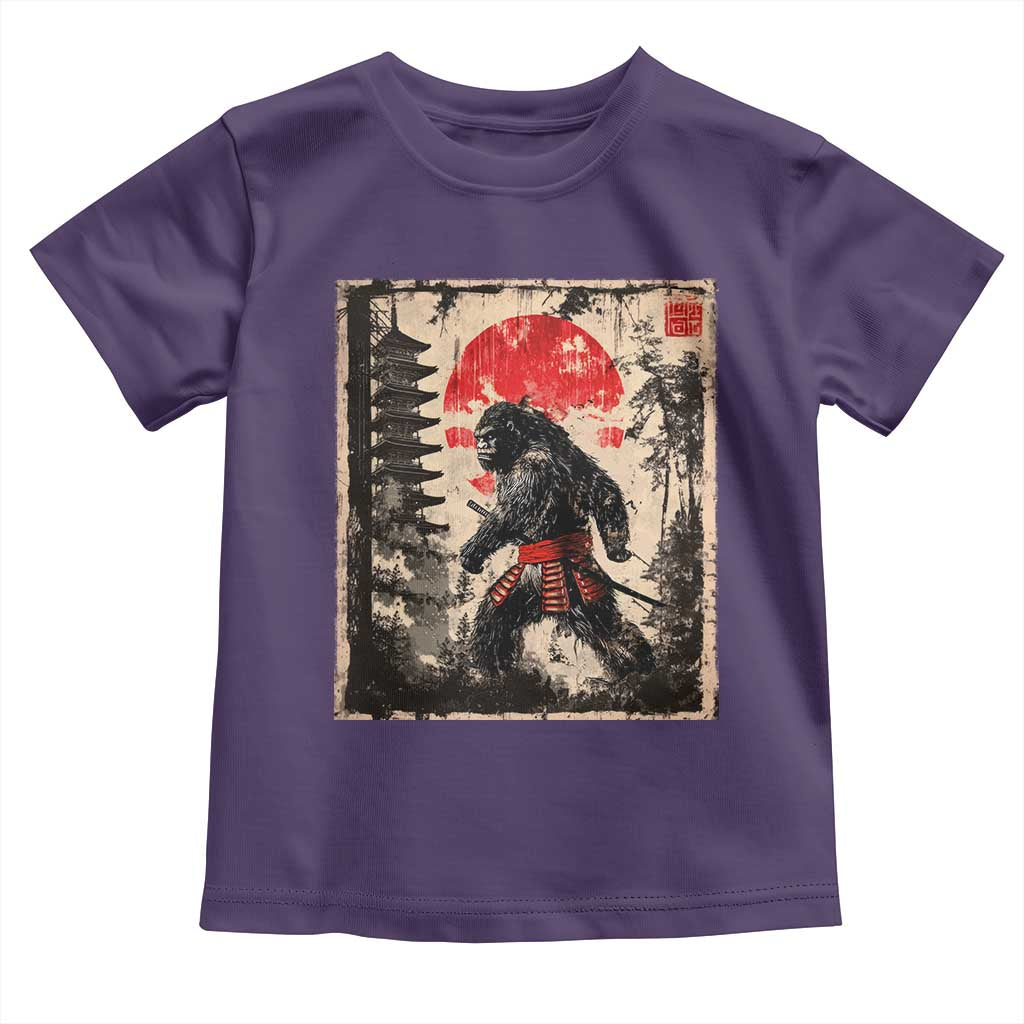 Samurai Bigfoot Toddler T Shirt Japanese Vintage Sasquatch Graphic Ukiyo-e Art Funny TS10 Purple Print Your Wear