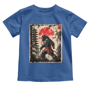 Samurai Bigfoot Toddler T Shirt Japanese Vintage Sasquatch Graphic Ukiyo-e Art Funny TS10 Royal Blue Print Your Wear