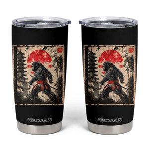 Samurai Bigfoot Tumbler Cup Japanese Vintage Sasquatch Graphic Ukiyo-e Art Funny TS10 Black Print Your Wear