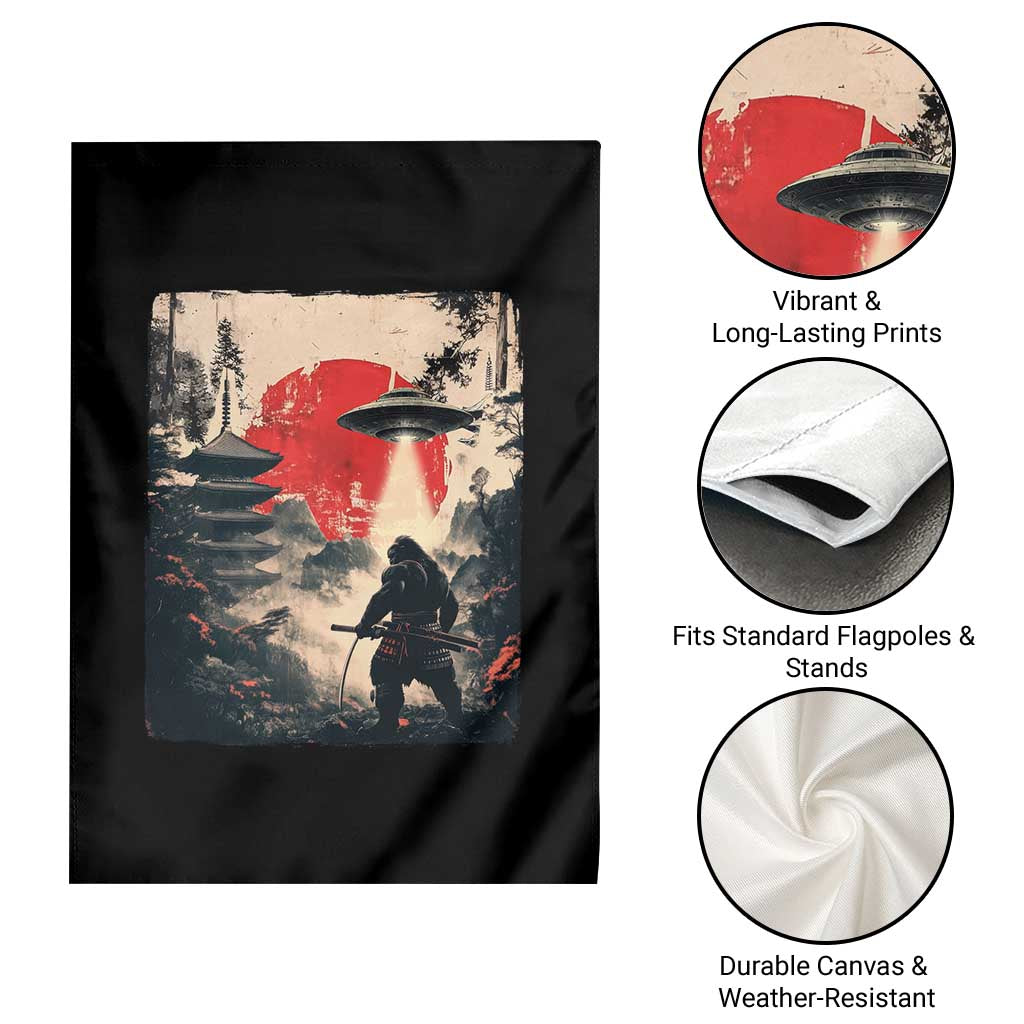 Samurai Bigfoot Garden Flag Funny Japanese Retro Vintage Sasquatch Graphic Ukiyo-e Art TS10 Print Your Wear