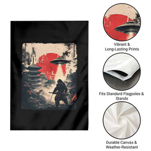 Samurai Bigfoot Garden Flag Funny Japanese Retro Vintage Sasquatch Graphic Ukiyo-e Art TS10 Print Your Wear