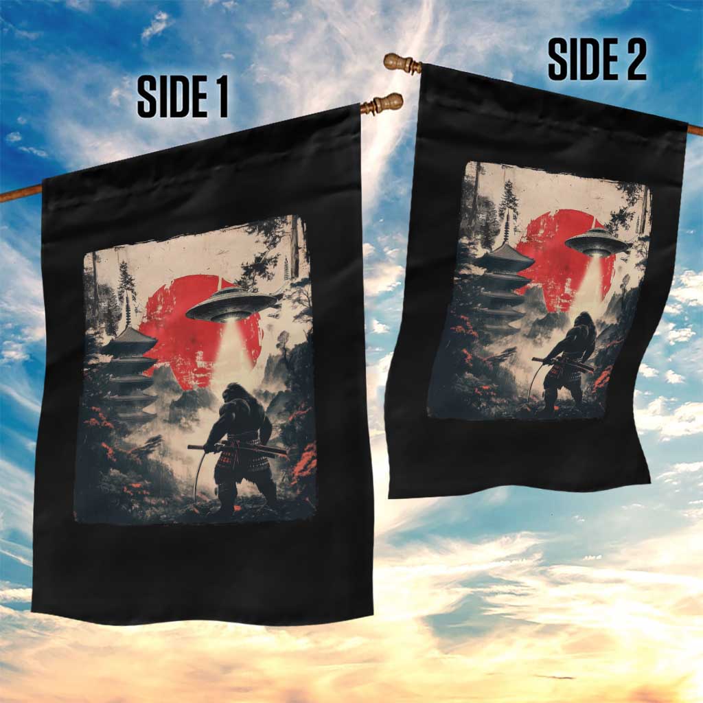 Samurai Bigfoot Garden Flag Funny Japanese Retro Vintage Sasquatch Graphic Ukiyo-e Art TS10 Print Your Wear