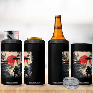 Samurai Bigfoot 4 in 1 Can Cooler Tumbler Funny Japanese Retro Vintage Sasquatch Graphic Ukiyo-e Art TS10 Print Your Wear