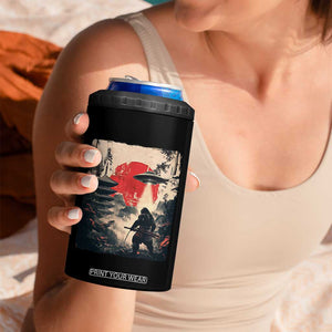 Samurai Bigfoot 4 in 1 Can Cooler Tumbler Funny Japanese Retro Vintage Sasquatch Graphic Ukiyo-e Art TS10 Print Your Wear