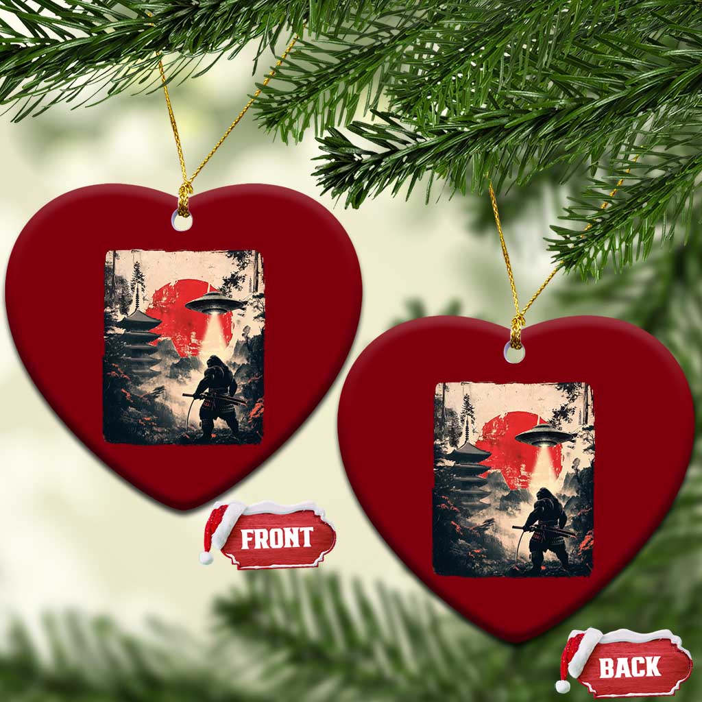 Samurai Bigfoot Ceramic Ornament Funny Japanese Retro Vintage Sasquatch Graphic Ukiyo-e Art TS10 Print Your Wear