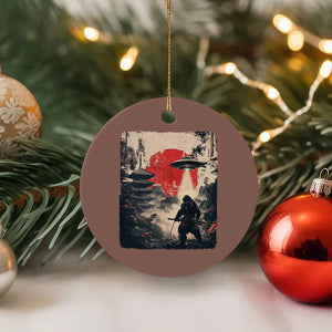 Samurai Bigfoot Ceramic Ornament Funny Japanese Retro Vintage Sasquatch Graphic Ukiyo-e Art TS10 1pc Mocha Print Your Wear
