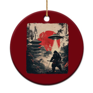 Samurai Bigfoot Ceramic Ornament Funny Japanese Retro Vintage Sasquatch Graphic Ukiyo-e Art TS10 1pc Red Print Your Wear