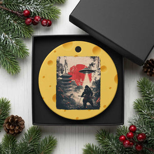 Samurai Bigfoot Ceramic Ornament Funny Japanese Retro Vintage Sasquatch Graphic Ukiyo-e Art TS10 1pc Yellow Cheese Print Your Wear