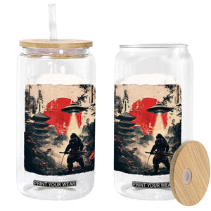 Samurai Bigfoot Glass Can Funny Japanese Retro Vintage Sasquatch Graphic Ukiyo-e Art TS10 Print Your Wear