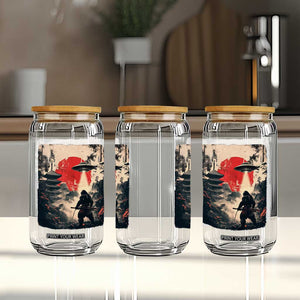 Samurai Bigfoot Glass Can Funny Japanese Retro Vintage Sasquatch Graphic Ukiyo-e Art TS10 Print Your Wear