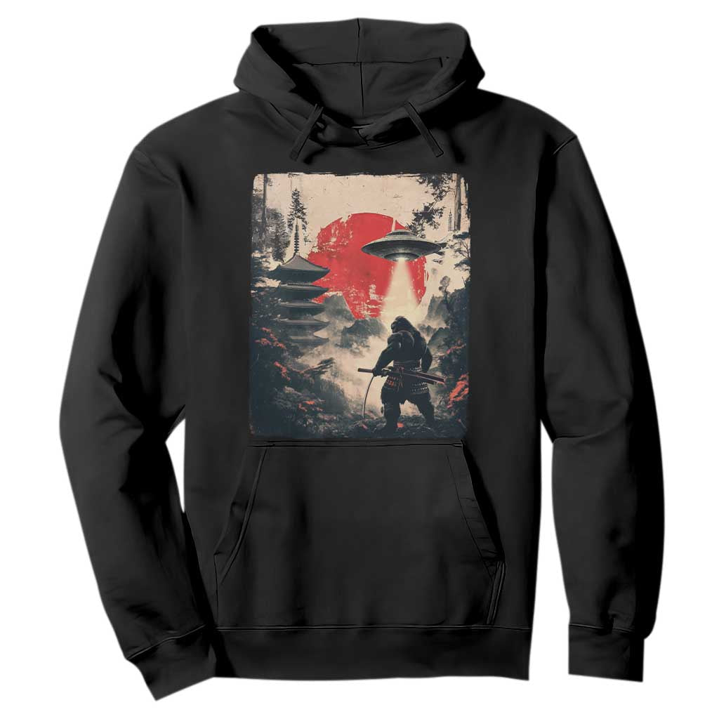 Samurai Bigfoot Hoodie Funny Japanese Retro Vintage Sasquatch Graphic Ukiyo-e Art TS10 Black Print Your Wear