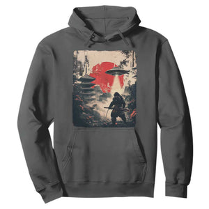 Samurai Bigfoot Hoodie Funny Japanese Retro Vintage Sasquatch Graphic Ukiyo-e Art TS10 Dark Heather Print Your Wear