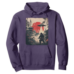 Samurai Bigfoot Hoodie Funny Japanese Retro Vintage Sasquatch Graphic Ukiyo-e Art TS10 Purple Print Your Wear