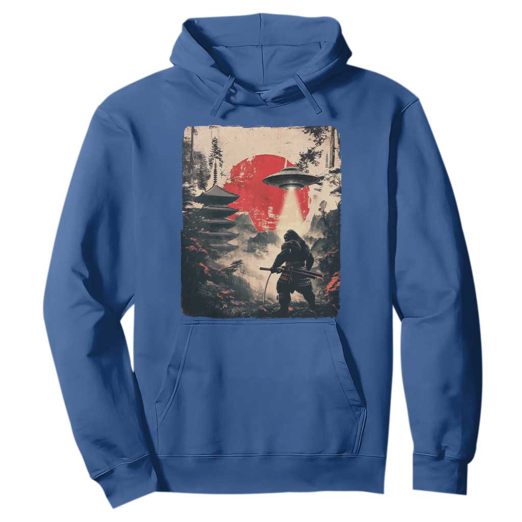 Samurai Bigfoot Hoodie Funny Japanese Retro Vintage Sasquatch Graphic Ukiyo-e Art TS10 Royal Blue Print Your Wear