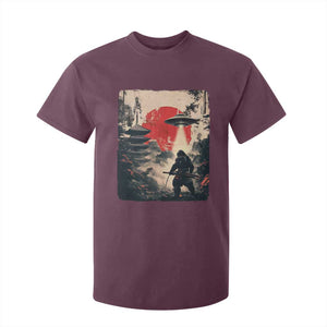 Samurai Bigfoot T Shirt For Kid Funny Japanese Retro Vintage Sasquatch Graphic Ukiyo-e Art TS10 Maroon Print Your Wear