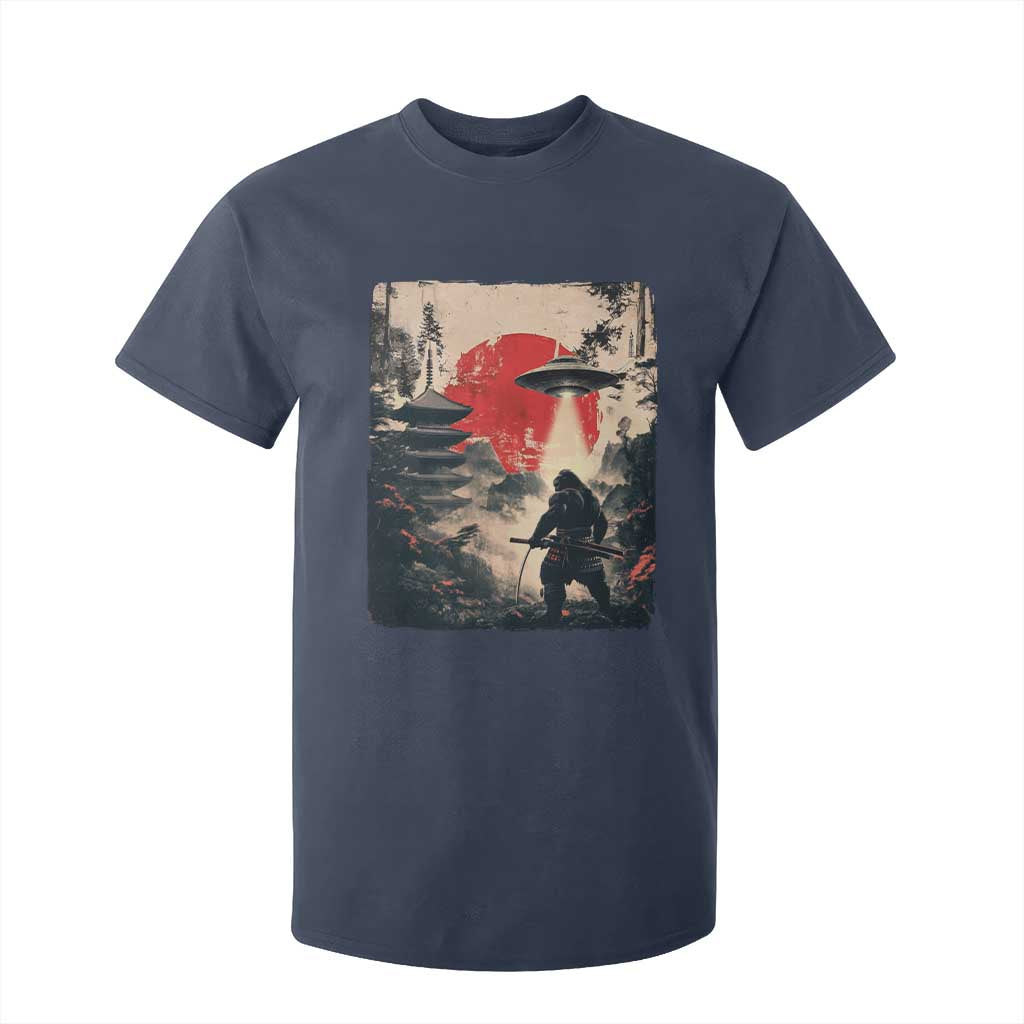 Samurai Bigfoot T Shirt For Kid Funny Japanese Retro Vintage Sasquatch Graphic Ukiyo-e Art TS10 Navy Print Your Wear