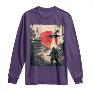 Samurai Bigfoot Long Sleeve Shirt Funny Japanese Retro Vintage Sasquatch Graphic Ukiyo-e Art TS10 Purple Print Your Wear