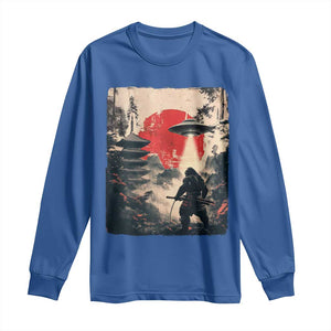Samurai Bigfoot Long Sleeve Shirt Funny Japanese Retro Vintage Sasquatch Graphic Ukiyo-e Art TS10 Royal Blue Print Your Wear