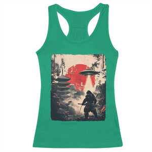 Samurai Bigfoot Racerback Tank Top Funny Japanese Retro Vintage Sasquatch Graphic Ukiyo-e Art TS10 Irish Green Print Your Wear