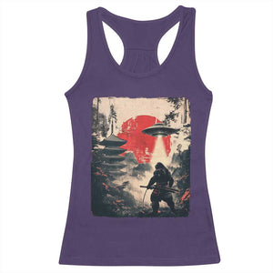 Samurai Bigfoot Racerback Tank Top Funny Japanese Retro Vintage Sasquatch Graphic Ukiyo-e Art TS10 Purple Print Your Wear