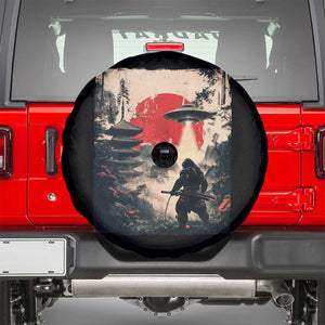 Samurai Bigfoot Spare Tire Cover Funny Japanese Retro Vintage Sasquatch Graphic Ukiyo-e Art TS10 Black Print Your Wear
