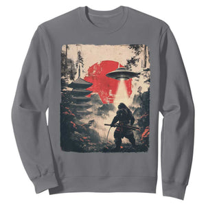 Samurai Bigfoot Sweatshirt Funny Japanese Retro Vintage Sasquatch Graphic Ukiyo-e Art TS10 Charcoal Print Your Wear