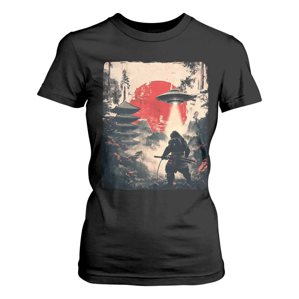 Samurai Bigfoot T Shirt For Women Funny Japanese Retro Vintage Sasquatch Graphic Ukiyo-e Art TS10 Black Print Your Wear