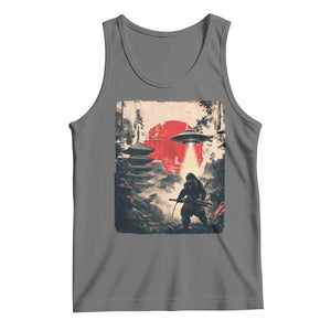 Samurai Bigfoot Tank Top Funny Japanese Retro Vintage Sasquatch Graphic Ukiyo-e Art TS10 Black Heather Print Your Wear