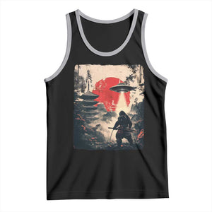 Samurai Bigfoot Tank Top Funny Japanese Retro Vintage Sasquatch Graphic Ukiyo-e Art TS10 Black Athletic Heather Print Your Wear