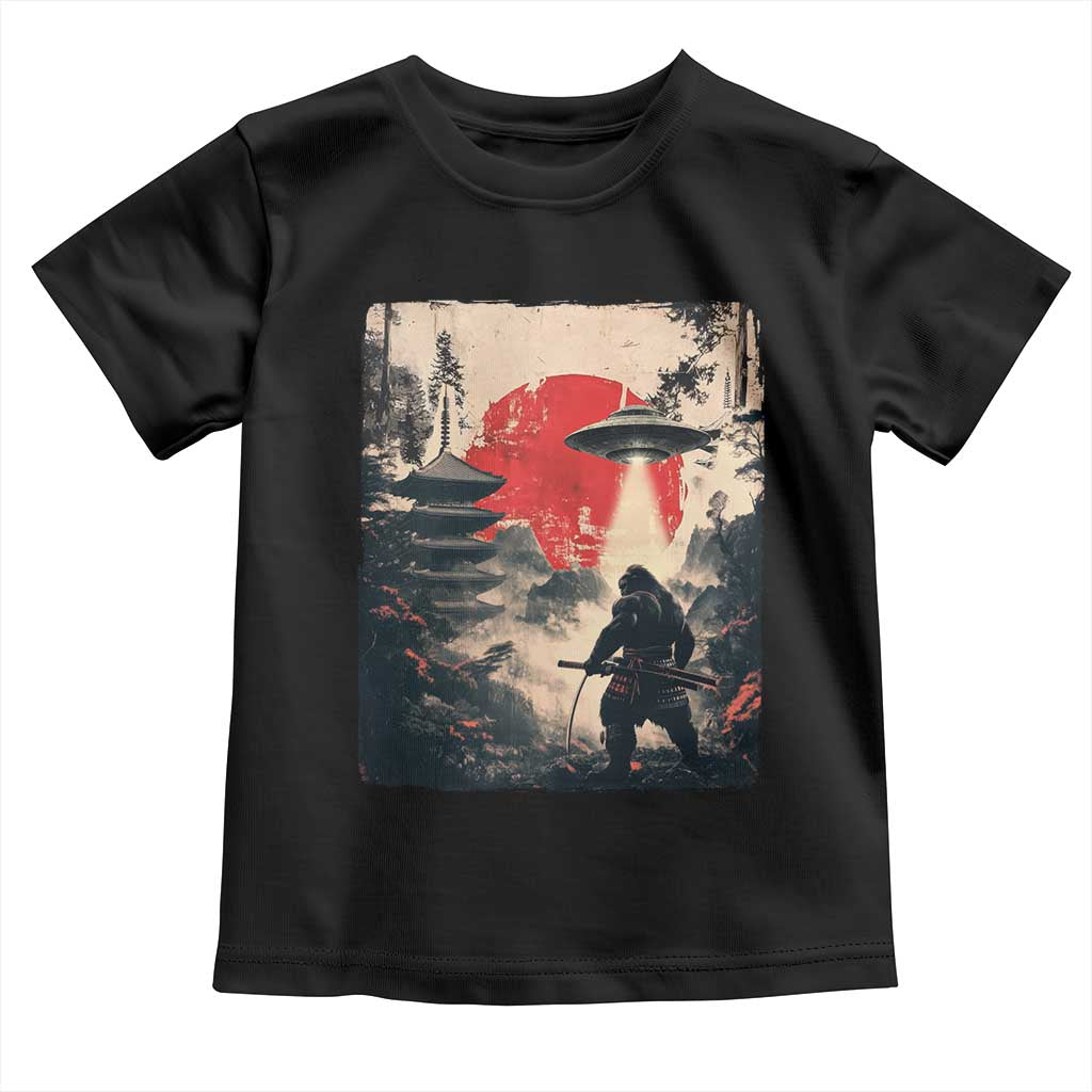 Samurai Bigfoot Toddler T Shirt Funny Japanese Retro Vintage Sasquatch Graphic Ukiyo-e Art TS10 Black Print Your Wear