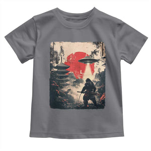 Samurai Bigfoot Toddler T Shirt Funny Japanese Retro Vintage Sasquatch Graphic Ukiyo-e Art TS10 Charcoal Print Your Wear
