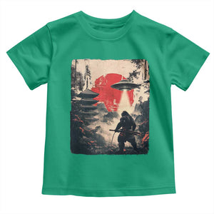 Samurai Bigfoot Toddler T Shirt Funny Japanese Retro Vintage Sasquatch Graphic Ukiyo-e Art TS10 Irish Green Print Your Wear