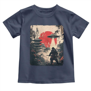 Samurai Bigfoot Toddler T Shirt Funny Japanese Retro Vintage Sasquatch Graphic Ukiyo-e Art TS10 Navy Print Your Wear