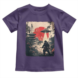 Samurai Bigfoot Toddler T Shirt Funny Japanese Retro Vintage Sasquatch Graphic Ukiyo-e Art TS10 Purple Print Your Wear
