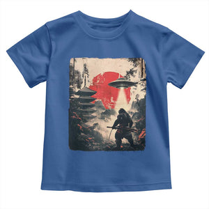 Samurai Bigfoot Toddler T Shirt Funny Japanese Retro Vintage Sasquatch Graphic Ukiyo-e Art TS10 Royal Blue Print Your Wear