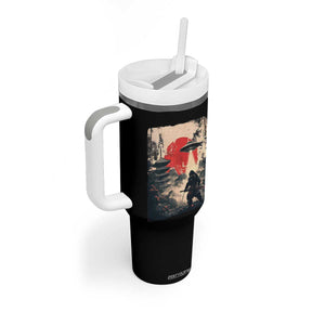 Samurai Bigfoot Tumbler With Handle Funny Japanese Retro Vintage Sasquatch Graphic Ukiyo-e Art TS10 Print Your Wear