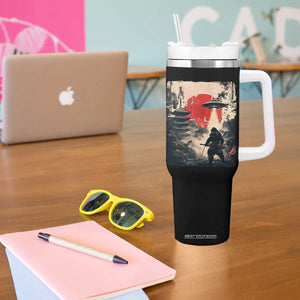 Samurai Bigfoot Tumbler With Handle Funny Japanese Retro Vintage Sasquatch Graphic Ukiyo-e Art TS10 Print Your Wear