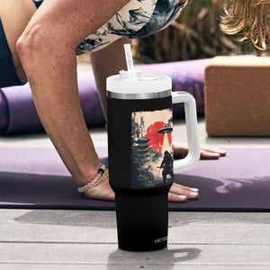 Samurai Bigfoot Tumbler With Handle Funny Japanese Retro Vintage Sasquatch Graphic Ukiyo-e Art TS10 Print Your Wear