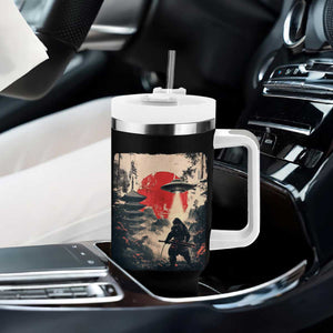 Samurai Bigfoot Tumbler With Handle Funny Japanese Retro Vintage Sasquatch Graphic Ukiyo-e Art TS10 Print Your Wear