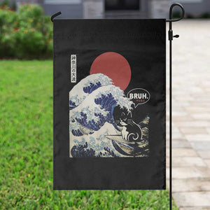Japanese Kawaii Anime Cat Garden Flag Funny Surfing Cat Bruh Retro The Great Wave Kanagawa TS10 Print Your Wear