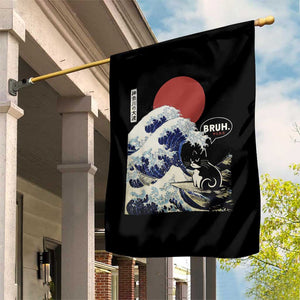 Japanese Kawaii Anime Cat Garden Flag Funny Surfing Cat Bruh Retro The Great Wave Kanagawa TS10 Print Your Wear