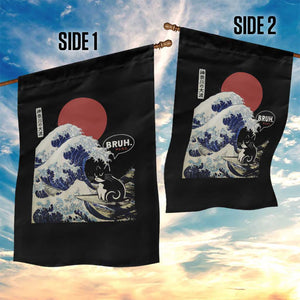Japanese Kawaii Anime Cat Garden Flag Funny Surfing Cat Bruh Retro The Great Wave Kanagawa TS10 Print Your Wear