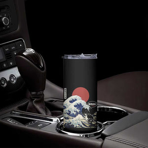 Japanese Kawaii Anime Cat Skinny Tumbler Funny Surfing Cat Bruh Retro The Great Wave Kanagawa TS10 Print Your Wear