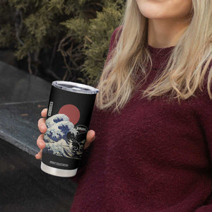 Japanese Kawaii Anime Cat Tumbler Cup Funny Surfing Cat Bruh Retro The Great Wave Kanagawa TS10 Print Your Wear