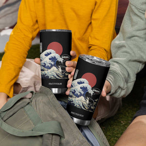 Japanese Kawaii Anime Cat Tumbler Cup Funny Surfing Cat Bruh Retro The Great Wave Kanagawa TS10 Print Your Wear
