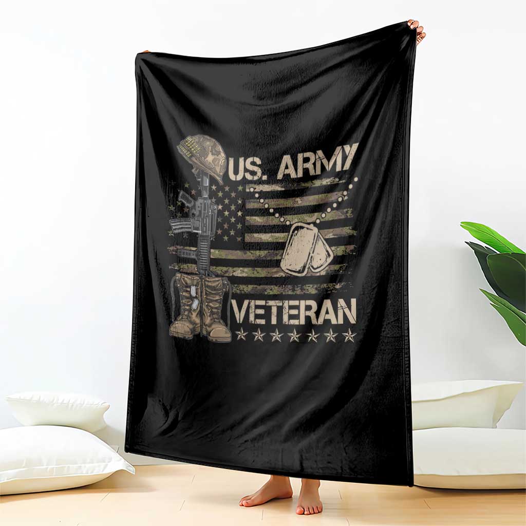 US Army Veteran Flag Throw Blanket TS10 Print Your Wear