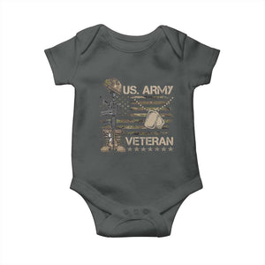 US Army Veteran Flag Baby Onesie TS10 Dark Heather Print Your Wear
