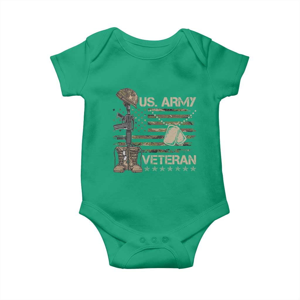 US Army Veteran Flag Baby Onesie TS10 Irish Green Print Your Wear