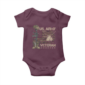 US Army Veteran Flag Baby Onesie TS10 Maroon Print Your Wear